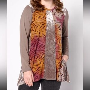 Logo by Lori Goldstein Multicolor Long Sleeve Tunic for women size S